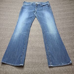 Express Jeans Womens 10R Blue Flare Denim Low Rise Distressed Bootcut Pants